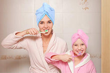 Load image into Gallery viewer, YoulerTex Microfiber Hair Towel Wrap for Women, 2 Pack 10 inch X 26 inch, Super Absorbent Quick Dry Hair Turban for Drying Curly, Long & Thick Hair (Blue+Pink)