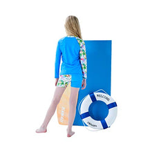 Load image into Gallery viewer, Ovovod Girls Swimsuit Two Piece Rash Guard Set for 4-14 Years UPF 50+ UV Protective Long Sleeve Swimwear Blue/Flamingo
