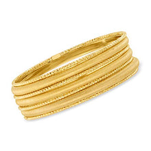 Load image into Gallery viewer, Ross-Simons Italian 18kt Gold Over Sterling Silver Jewelry Set: 7 Bangle Bracelets. 8.5 inches