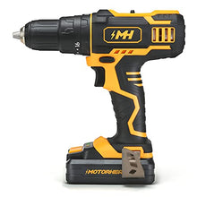 Load image into Gallery viewer, MOTORHEAD 20V ULTRA Cordless Drill Driver, Lithium-Ion, ½” Keyless Chuck, 16+1+1 Clutch, 2-Speed Transmission, Variable Speed Trigger, Built-in LED, 2Ah Battery, Charger, 22 Accessory Bits, USA-Based