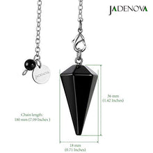 Load image into Gallery viewer, JADENOVA Pendulum Crystal Natural Obsidian Reiki Energy Healing Pendant Necklace for Women Divination Dowsing (Crystal with 2 Chains)