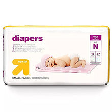 Load image into Gallery viewer, Up and Up Newborn Size Day or Night Diapers - Leak Protection - Up to 10 Pounds - Soft and Breathable - Wetness Indicator - 2 Designs Per Pack,White,NB