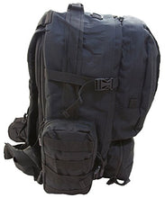 Load image into Gallery viewer, Humvee HMV-GB-03BLK Double Reinforced 3-Day Assault Pack with Compression Handles, Black