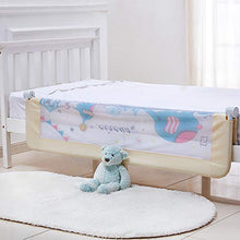 Load image into Gallery viewer, KOOLDOO 59 Inch Toddler Bed Rail Baby Bed Rail Guard Extra Long Safety Foldable Bedrail Animal Park Theme Including 1 Pc Safety Belt (Beige Color)