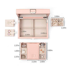 Load image into Gallery viewer, Vlando Jewelry Box, Jewelry Organizer and Storage with Mirror and Tray- Pink
