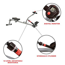 Load image into Gallery viewer, Sunny Health & Fitness SF-RW1205 Rowing Machine Rower w/ 12 Level Adjustable Resistance, Digital Monitor and 220 LB Max Weight