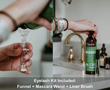 Load image into Gallery viewer, Cliganic USDA Organic Castor Oil, 100% Pure (8oz with Eyelash Kit) - For Eyelashes, Eyebrows, Hair & Skin | Natural Cold Pressed Unrefined Hexane-Free | DIY Carrier Oil | Cliganic 90 Days Warranty