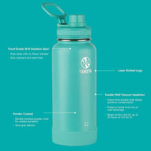 Load image into Gallery viewer, Takeya Actives Insulated Stainless Steel Water Bottle with Spout Lid, 18 oz, Teal
