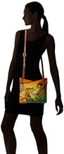 Load image into Gallery viewer, Anna by Anuschka Hand Painted Leather Women's V TOP MULTICOMPARTMENT Crossbody, Lion in Love