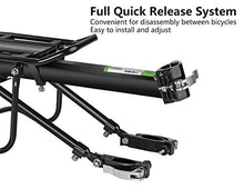 Load image into Gallery viewer, ROCKBROS Bike Bicycle Cargo Rack Rear Bike Rack for Back of Bike Carrier Rack with Fender Quick Release Mountain Road Bicycle Rear Racks 110-165 lbs Capacity Universal