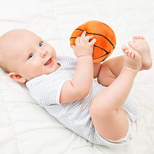 Load image into Gallery viewer, Hey! Play! My First Sports Bag Playset- Plush Soccer, Baseball, Basketball & Football for Babies, Infants & Toddlers- Gift Set with Storage Bag