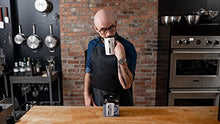 Load image into Gallery viewer, Babish Carving Fork and Whisk Latte Tattoo Mug, 15oz