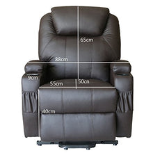 Load image into Gallery viewer, Deluxe Wall Hugger Power Lift Heated Vibrating Massage Recliner Chair with Wheels/Control (Black)