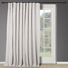 Load image into Gallery viewer, INOVADAY 100% Blackout Curtains Sliding Door Curtains with Clip Rings Linen Textured Patio Door Curtain for Sliding Door Room Divider Curtains(W100 x L84 1 Panels, Beige)