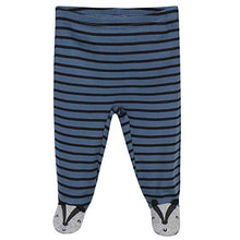 Load image into Gallery viewer, Grow by Gerber Baby Boy's Organic 3-Piece Shirt, Footed Pant, and Cap Set Pants, Blue/Black, 3-6 Months