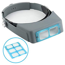 Load image into Gallery viewer, Headband Magnifier Double Lens Head-Mounted Reading Magnifier Loupe Jewelry Visor Opitcal Glass Binocular Magnifier with Lens Magnification-1.5X 2X 2.5X 3.5X