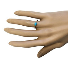 Load image into Gallery viewer, 1 Carat Natural Blue Turquoise 14K Yellow Gold Solitaire Promise Ring for Women Exclusively Handcrafted in USA