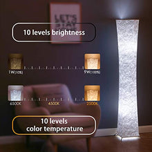 Load image into Gallery viewer, Floor Lamp, CHIPHY 64" Tall Lamp, Dimmable and Color Changing LED Smart Bulbs and White Fabric Shade, with Remote Control, Standing Lamp for Living Room, Bedroom and Play Room