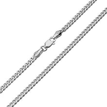 Load image into Gallery viewer, Solid 14K White Gold Miami Cuban Link Chain Curb Necklace 2.5mm with Lobster Claw Clasp, 24"