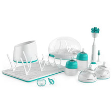 Load image into Gallery viewer, Nanobebe Baby Bottle Ultimate Feeding and Cleaning Set, for Breast Milk and Formula, Cleaning and Soothing Essentials, Baby Shower Registry Gift, for Newborn, Infant and Baby - Teal