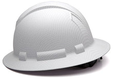 Load image into Gallery viewer, Pyramex Ridgeline Full Brim Hard Hat, 4-Point Ratchet Suspension, Matte White Graphite Pattern