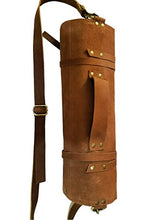 Load image into Gallery viewer, luvsecretlingerie Lightweight Premium Leather Chef Knife Bag/Chef Knife Roll 10 Pockets Tan Leather