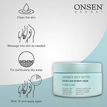 Load image into Gallery viewer, Onsen Japanese Body Butter for Women - Skin Refinery Cream Natural and Organic Shea Butter Moisturizing Clear Skin Exfoliator with Coconut Oil and Vitamin E - 8.6 fl oz / 255 ml (Ylang Ylang)