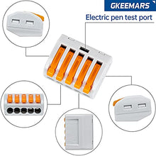 Load image into Gallery viewer, GKEEMARS 141Pcs Lever Wire Nut Connectors, Compact Splicing Conductor Connector for Solid Stranded Flexible Wires 28-12 AWG (Orange)