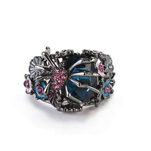 Load image into Gallery viewer, Goddesslili Spider Flower Rings for Women Men Unisex, Retro Sapphire Wedding Engagement Anniversary Luxury Gift, 2019 Rose Gold
