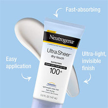 Load image into Gallery viewer, Neutrogena Ultra Sheer Dry-Touch Sunscreen Lotion, Broad Spectrum SPF 100 UVA/UVB Protection, Lightweight Water Resistant, Non-Comedogenic & Non-Greasy, 5 fl. oz