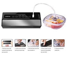 Load image into Gallery viewer, GERYON Vacuum Sealer Machine, Automatic Food Sealer for Food Savers w/Starter Kit|Led Indicator Lights|Easy to Clean|Dry & Moist Food Modes| Compact Design (Silver)