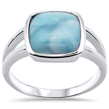 Load image into Gallery viewer, Oxford Diamond Co Sterling Silver Cushion Natural Larimar Ring Sizes 8