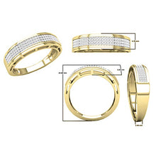 Load image into Gallery viewer, Dazzlingrock Collection 0.25 Carat (ctw) Round White Diamond Men's Hip Hop Anniversary Wedding Band 1/4 CT, 10K Yellow Gold, Size 7