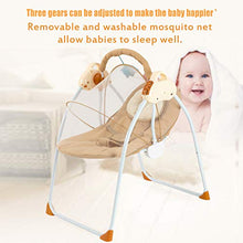 Load image into Gallery viewer, Rocking Cradle Baby Bassinet-Automatic Baby Basket Electric Rocking Multifunction Baby Swing Cradle Bed,Portable Bassinet Cradle Infant-to-Toddler Rocker with Remote , Music, Adjustable Speed(Khaki)