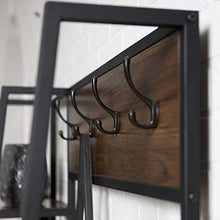 Load image into Gallery viewer, WE Furniture 5 Shelf Entryway Bench Hall Tree Storage Coat Rack, 72 Inch, Walnut Brown