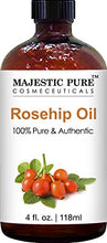 Load image into Gallery viewer, Majestic Pure Rosehip Oil for Face, Nails, Hair and Skin, Pure & Natural, Cold Pressed Premium Rose Hip Seed Oil, 4 oz