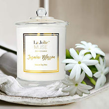 Load image into Gallery viewer, LA JOLIE MUSE Jasmine Scented Candle, Gift for Women, Natural Soy Wax, 65 Hours Burn Fine Home Fragrance, Glass Jar Candles