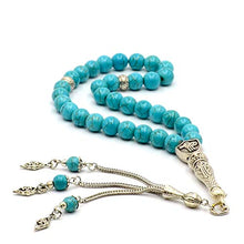 Load image into Gallery viewer, ALBATROSART -New Turquoise Collection- (8 mm 33 Beads) Worry Beads-Prayer Beads-Tesbih-Tasbih-Tasbeeh-Misbaha-Masbaha-Subha-Sebha-Sibha-Rosary (Sphere Turquoise Natural Stone)