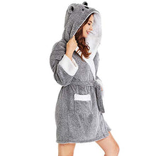 Load image into Gallery viewer, TIMSOPHIA Plush Robes for Womens Bathrobes with Hood Soft Animal Robes Cozy Warm Koala Gifts (Gray, S)