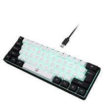 Load image into Gallery viewer, Snpurdiri 60% Wired Gaming Keyboard, RGB Backlit Ultra-Compact Mini Keyboard, Waterproof Mini Compact 61 Keys Keyboard for PC/Mac Gamer, Typist, Travel, Easy to Carry on Business Trip(Black-White)