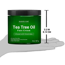 Load image into Gallery viewer, Tea Tree Oil Face Cream by Majestic Pure - Therapeutic Grade, Acne Scar Remover and Pimple Cream, Infused with Ceramides, Fights Acne and Soothes Acne Scars, Face Moisturizer, 8 oz
