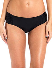 Load image into Gallery viewer, Ocean Blues Women's Full Coverage Swimsuit Ruched Sides Bikini Bottom Black Large