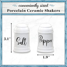 Load image into Gallery viewer, Home Acre Designs Salt and Pepper Shakers set Farmhouse Kitchen Decor Ceramic Salt Shaker -White Salt and Pepper Shaker - Wedding Registry Ideas Gifts Rustic Salt and Pepper Set Holder Table Decor
