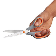 Load image into Gallery viewer, Amazon Basics Multipurpose, Comfort Grip, Titanium Fused, Stainless Steel Office Scissors - Pack of 3