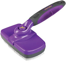 Load image into Gallery viewer, Hertzko Self-Cleaning Slicker Brush for Dogs - The Ultimate Dog Brush for Shedding Hair, Fur, - Comb for Grooming Long Haired & Short Haired Dogs, Cats, Rabbits, & More - Deshedding Tool, Cat Brush