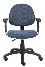 Load image into Gallery viewer, Boss Office Products Perfect Posture Delux Fabric Task Chair with Adjustable Arms in Blue