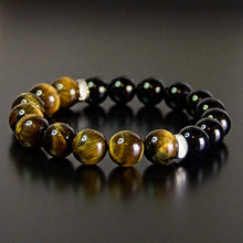 Load image into Gallery viewer, Tiger Eye - Black Obsidian - Onyx Protection Bead Bracelet Chakra Energy Gift for Men and Women 10mm 8mm
