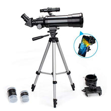 Load image into Gallery viewer, EastPole 70mm Telescope for Beginners and Kids, Refracter Travel Scope for Viewing Moon Stargazing Outdoor Activities, FMC Lens, BAK4 Prism, Tripod and 2019 New Smartphone Mount (MidnightBlack)