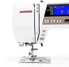 Load image into Gallery viewer, Janome 4120QDC Computerized Sewing Machine (New 2020 Tan Color) w/Hard Case + Extension Table + Instructional DVD + 1/4" Seam Foot w/Guide + Overedge Foot + Zig Zag Foot + Buttonhole Foot + More!