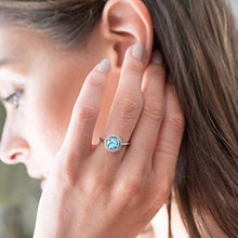 Load image into Gallery viewer, Swarovski Crystal 14K White Gold Plated Birthstone Rings | White Gold Rings for Women | Aquamarine Ring
